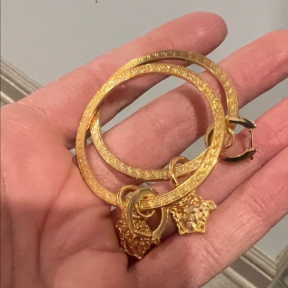 Versace Gold Medusa Hoop Earrings - Picture 11 of 12